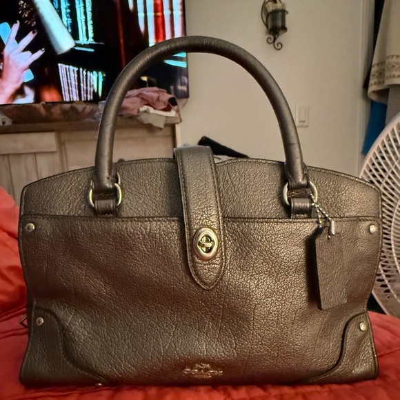 Coach Gun Metal Gray Leather Satchel - Picture 1 of 8